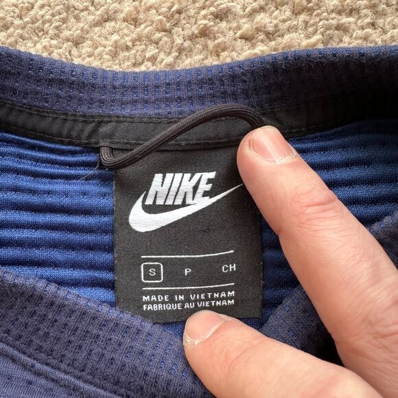 Nike Sweater Womens Small Crewneck Pullover Cropped Blue Logo Long Sleeve - Picture 3 of 9